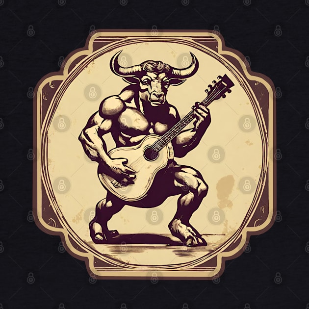 Minotaur play guitar by Ilustradamus